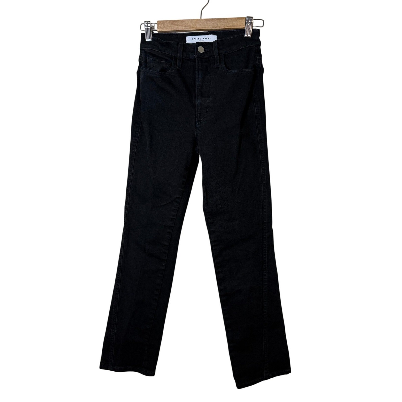 Apiece Apart Women Camilla Jeans 24 Black High Rise Straight Soho Minimalist